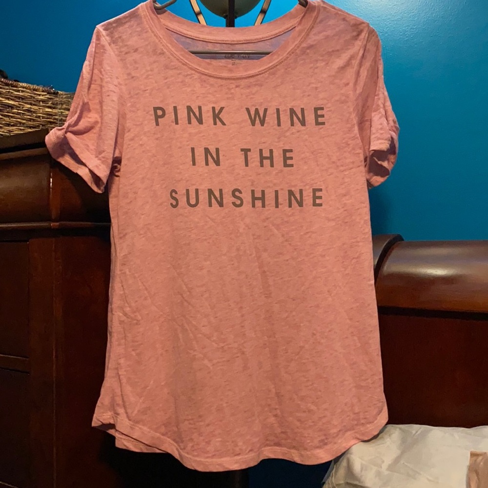 Zoe + Liv- Pink Wine In The Sunshine T-shirt